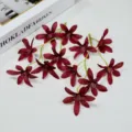 Artificial Oncidium Orchid Flowers DIY Hair Accessories Burgundy Floral Decoration - Burgundy