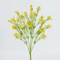 Künstlicher weicher Gummi Schleierkraut 5-Gabel Blumenstrauß für Hochzeitsdeko. - Gelb