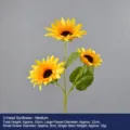 Bouquet de tournesols artificiels 3 tetes fausses fleurs decoration interieure jardin. - 3 Têtes Tournesol - Moyen