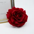15cm große Samt Rose künstliche Blume, dunkelrote Hochzeit Heimdeko Foto Requisite - Hellrot