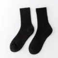Black athletic crew socks for men, thick towel bottom, breathable cotton, comfortable. - Quarter / Honeycomb Black