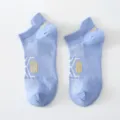 Chaussettes courtes en maille pour femmes bleu clair sport ete respirantes basses - Taille unique / Bleu