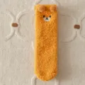 Gelbe süße Bären Plüsch Korallenfleece Socken warme Winter flauschige Hausschuhe Socken. - Einheitsgröße / Gelb