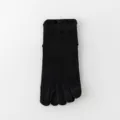 Women solid black five toe short socks breathable cotton low cut split toe boat socks - One Size / Black