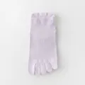 Women's solid color mesh five-toe socks summer thin breathable cotton short boat socks - One Size / Purple