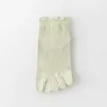 Light green cotton five toe socks for women, summer breathable mesh low cut toe socks. - One Size / Green
