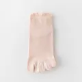 Women solid color five toe socks summer breathable mesh low cut split toe socks pink - One Size / Light Orange