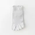 White cotton breathable five-toe mesh socks for women, summer low cut comfort socks. - One Size / Light Gray