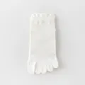 White cotton five-toe socks for women, breathable mesh summer low-cut split-toe boat socks - One Size / White