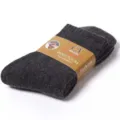 Dunkelgraue dicke thermische Wollsocken für Herren, einfarbige mittelhohe warme Wintersocken - Einheitsgröße / Dunkelgrau