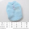 Blue plush dog winter vest with D-ring, warm pet clothes for small dogs and puppies. - S / Blue
