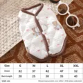 Warm winter pet dog vest, thickened cute teddy bear print apparel with size chart for small dogs. - S / Bear with Bow