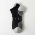 Chaussettes de sport en coton pour hommes, noir et gris, design éponge épaissi. - Taille unique / Bloc de Couleur Talen Noir