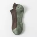 Chaussettes de sport japonaises pour hommes avec motif color block, talon et coton épais. - Taille unique / Cou-de-pied Yin-Yang Café