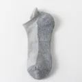 Chaussettes de Bateau de Sport Japonaises pour Hommes Gris Bloc de Couleur Éponge Épais - Taille unique / Cou-de-pied Yin-Yang Gris Clair