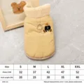 Pet winter warm fleece coat dog clothes size chart small medium large dogs apparel new - S / Khaki