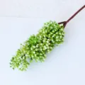 Ramo di fiori di bacche verdi artificiali stelo singolo pianta finta decoro 49cm - Verde