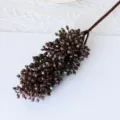Ramo di fiori di bacche artificiali viola scuro pianta finta decorazione floreale 49cm - Viola scuro