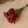 Bouquet di finte margherite rosse 6 pezzi crisantemi falsi per decorazione domestica e foto - Rosso