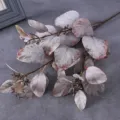 Ramo di eucalipto artificiale con bacche, pianta finta foglie di moneta per decorazione casa - Grigio Viola