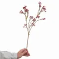 Künstlicher rosafarbener Wachsblumen-Zweig, 55 cm Länge, künstliche Blumen für Heimdekoration. - Fuchsia