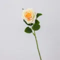 Falsa rosa champagne artificiale, tocco realista fiore finto per decorazione casa, 43cm. - Champagne