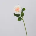 Rosa artificiale stelo singolo rosa crema fiore finto decorazioni per la casa matrimonio composizione - Rosa Latte