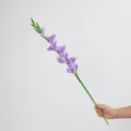 Fiore di gladiolo artificiale viola chiaro a 8 teste ramo lungo per elegante decorazione tavola. - Viola chiaro