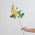 Fiore di rosa giallo artificiale gambo singolo 70cm lungo per bella decorazione casa - Giallo