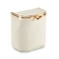 Monnaie compacte en cuir à fermoir métallique et sac de rangement portable pour rouge à lèvres. - Blanc