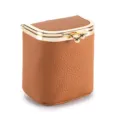 Véritable Cuir Fermoir Baiser Rouge à Lèvres Mini Pochette Monnaie Style Vintage Sac - Jaune Terre