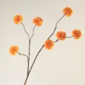 Fiori Finti di Crisantemo Pompon Artificiali Arancione Decorazione Matrimonio 97cm - Arancione