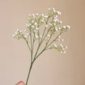 Ramo di gipsofila bianca artificiale in plastica fiore finto decorazione casa 52cm - Gypsophila in Gomma Morbida 52cm