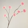 Ramo di Finto Fiore di Crisantemo a Sfera Artificiale Viola Chiaro per Decor 97cm - Viola chiaro