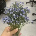 Bouquet di fiori finti in plastica blu di gipsofila per matrimonio e decoro casa - Gypsophila in Gomma Morbida Blu Scuro 52cm