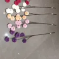 Artificial pompon chrysanthemum flower stems for wedding decor and home decoration. - Deep purple