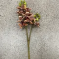 Ramo di fiori di orchidea artificiale in gomma morbida per decorazione domestica retrò. - Giallo Giuggiola 10 Fiori