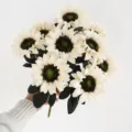 Bouquet di girasoli artificiali fiori finti crema decorazione per la casa 43cm - 01 Bianco Latte