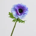 Fiore di anemone blu artificiale singolo stelo decorazione casa oggetti di scena per foto. - Blu