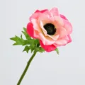 Fiore Anemone Artificiale Stelo Singolo Rosa Scuro Seta Floreale Casa Decor Foto Prop - rosa scuro