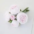 Bouquet di rose artificiali finte composizione floreale per matrimonio e casa! - Bianco e rosa (Mazzo)