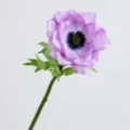 Fiore finto di anemone viola con stelo singolo per la decorazione della tavola. - Viola