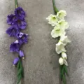 Bouquet di gladioli artificiali con 8 teste decorazione floreale casa e matrimonio - Viola