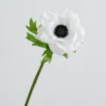 Artificial Anemone Flower White Vintage Floral Decoration Home Decor Photography Prop - White