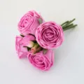 Bouquet di rose artificiali rosa, 23cm fiore di seta per decorazioni nozze e foto. - Rosa autunnale (mazzo)