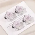 Acrylic retro plaid floral beads pink bow loose beads DIY bracelet jewelry making parts - 1 Piece Pack / Pink