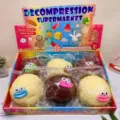 Detail view of decompression supermarket big mouth squishy toys display box, soft and cute. - Big Mouth Bag