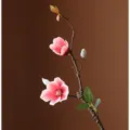 Ramo di fiore di magnolia rosa artificiale pianta finta per arredamento supporto. - Rosso rosa