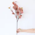 Rami di eucalipto artificiali pianta finta colore autunnale decorazione casa - Rosso autunnale