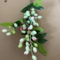 Kunststof 3-vork olijf bessen tak nep plant huis bruiloft bloemenwand decor SKU - Wit Roze